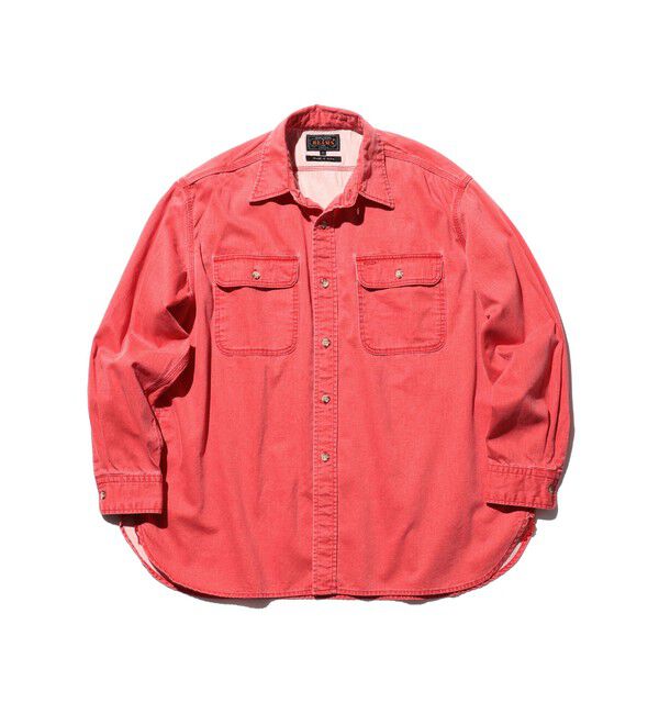 BEAMS PLUS「WORK Light Denim Pigment Coating」|シャツ・ブラウス|RED