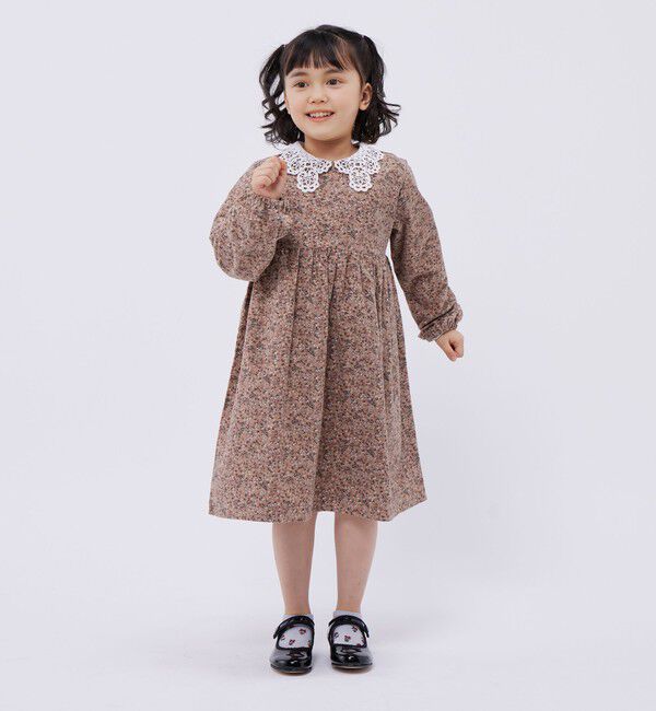 SHIPS Colors 「SHIPS Colors:レース カラー フラワープリント ワンピース (80～130cm)◇」|ワンピース|