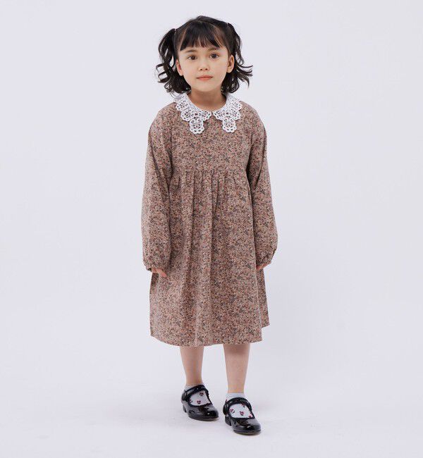 SHIPS Colors 「SHIPS Colors:レース カラー フラワープリント ワンピース (80～130cm)◇」|ワンピース|