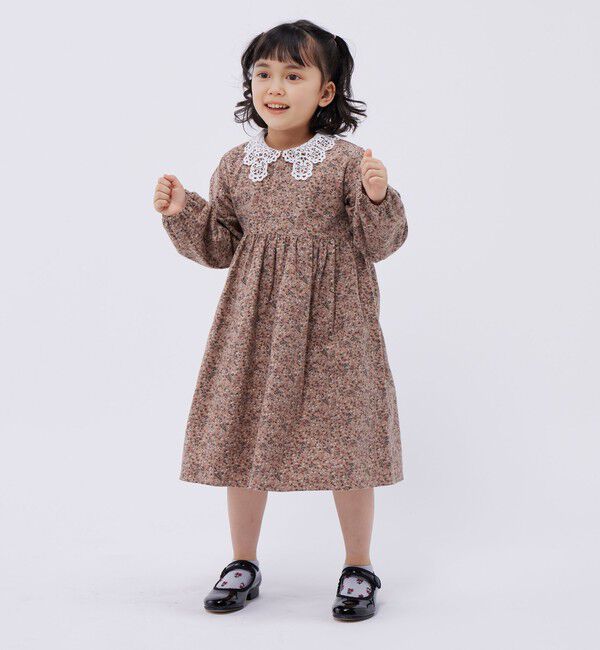 SHIPS Colors 「SHIPS Colors:レース カラー フラワープリント ワンピース (80～130cm)◇」|ワンピース|