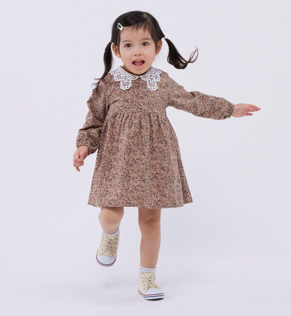 SHIPS Colors 「SHIPS Colors:レース カラー フラワープリント ワンピース (80～130cm)◇」|ワンピース|