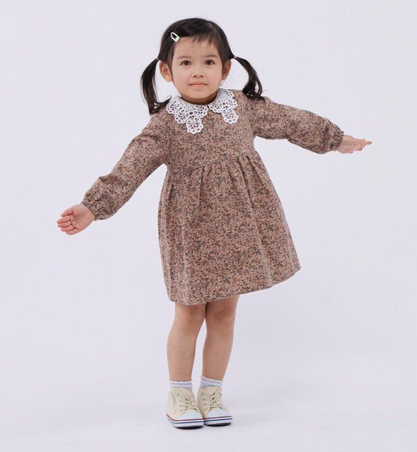 SHIPS Colors 「SHIPS Colors:レース カラー フラワープリント ワンピース (80～130cm)◇」|ワンピース|