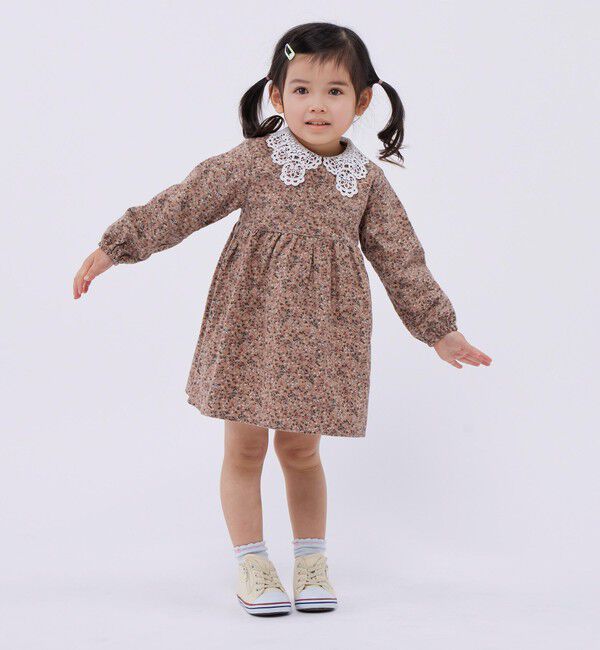 SHIPS Colors 「SHIPS Colors:レース カラー フラワープリント ワンピース (80～130cm)◇」|ワンピース|