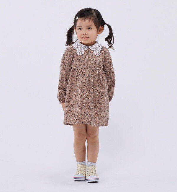 SHIPS Colors 「SHIPS Colors:レース カラー フラワープリント ワンピース (80～130cm)◇」|ワンピース|