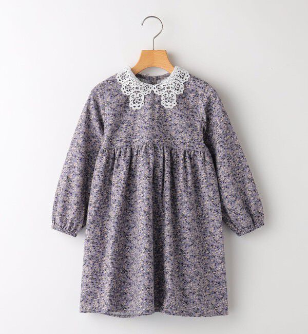 SHIPS Colors 「SHIPS Colors:レース カラー フラワープリント ワンピース (80～130cm)◇」|ワンピース|ラベンダー