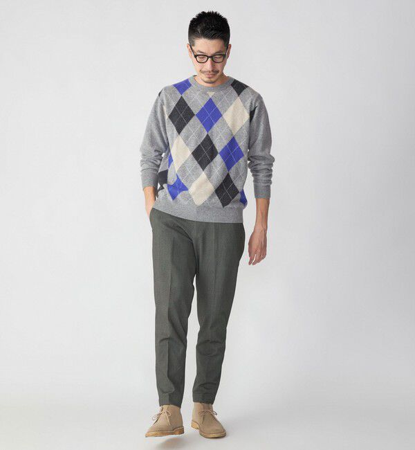 SHIPS「SHIPS: 12G イタリー ヤーン アーガイル クルーネック ニット プルオーバー」|ニット・セーター|