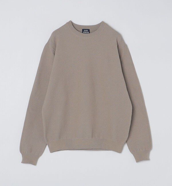 SHIPS「SHIPS: 〈洗濯機可能〉SOLOTEX(R) 7ゲージ コットン ピケ クルーネック ニット」|ニット・セーター|