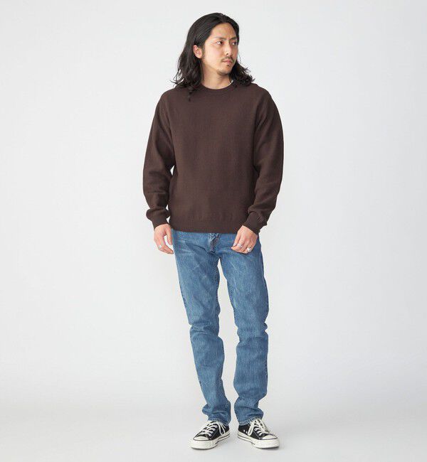 SHIPS「SHIPS: 〈洗濯機可能〉SOLOTEX(R) 7ゲージ コットン ピケ クルーネック ニット」|ニット・セーター|