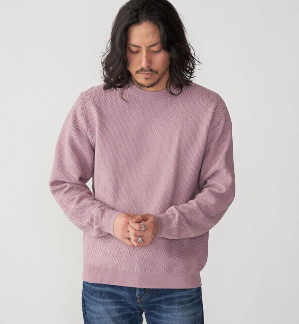 SHIPS「SHIPS: 〈洗濯機可能〉SOLOTEX(R) 7ゲージ コットン ピケ クルーネック ニット」|ニット・セーター|