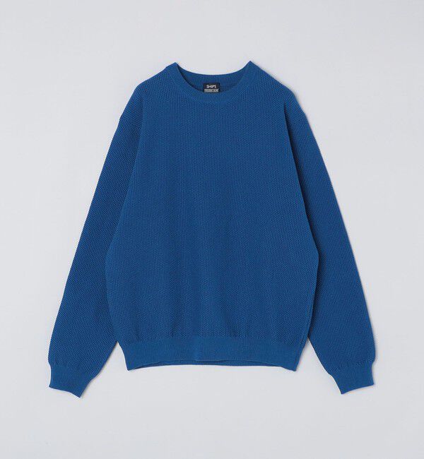 SHIPS「SHIPS: 〈洗濯機可能〉SOLOTEX(R) 7ゲージ コットン ピケ クルーネック ニット」|ニット・セーター|