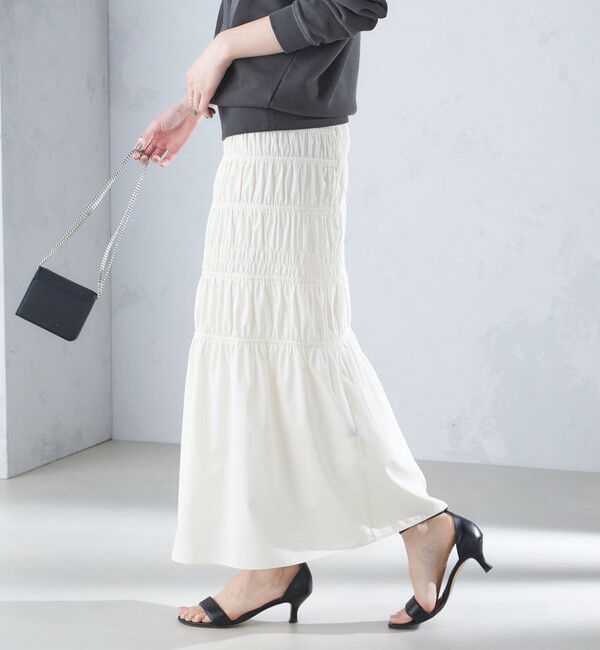 SHIPS for women「〈手洗い可能〉シャーリングギャザースカート 24SS ◇」|スカート|