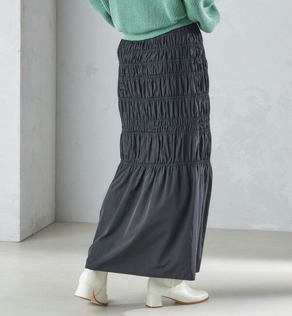 SHIPS for women「〈手洗い可能〉シャーリングギャザースカート 24SS ◇」|スカート|