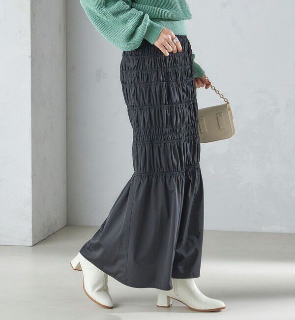 SHIPS for women「〈手洗い可能〉シャーリングギャザースカート 24SS ◇」|スカート|