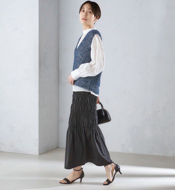 SHIPS for women「〈手洗い可能〉シャーリングギャザースカート 24SS ◇」|スカート|