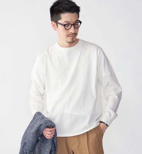 SHIPS「SHIPS: 〈手洗い可能〉14ゲージ TEXBRID(R) リネン クルーネック ニット」|ニット・セーター|ホワイト