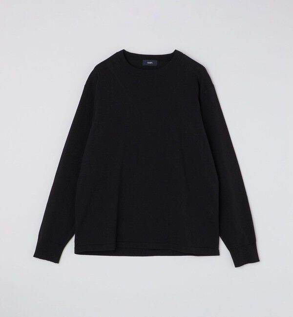 SHIPS「SHIPS: 〈手洗い可能〉14ゲージ TEXBRID(R) リネン クルーネック ニット」|ニット・セーター|ブラック