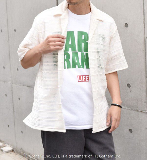 SHIPS any「SHIPS any: マルチパターン オープンカラー メッシュ シアー シャツ◇」|シャツ・ブラウス|