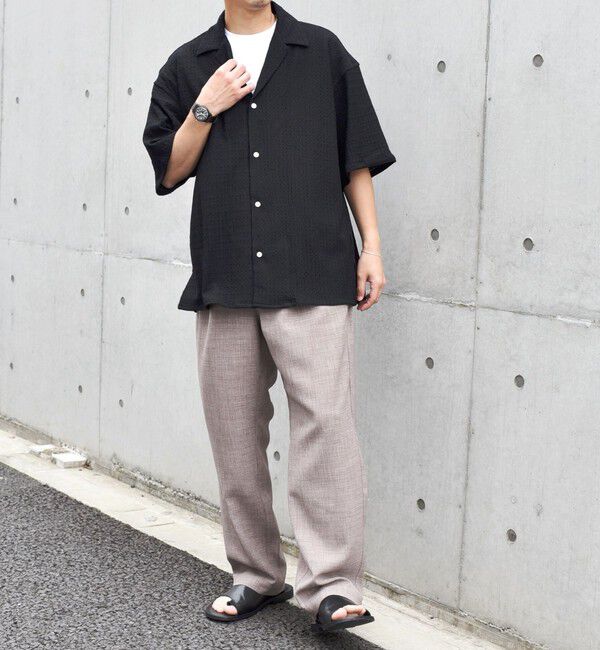 SHIPS any「SHIPS any: マルチパターン オープンカラー メッシュ シアー シャツ◇」|シャツ・ブラウス|