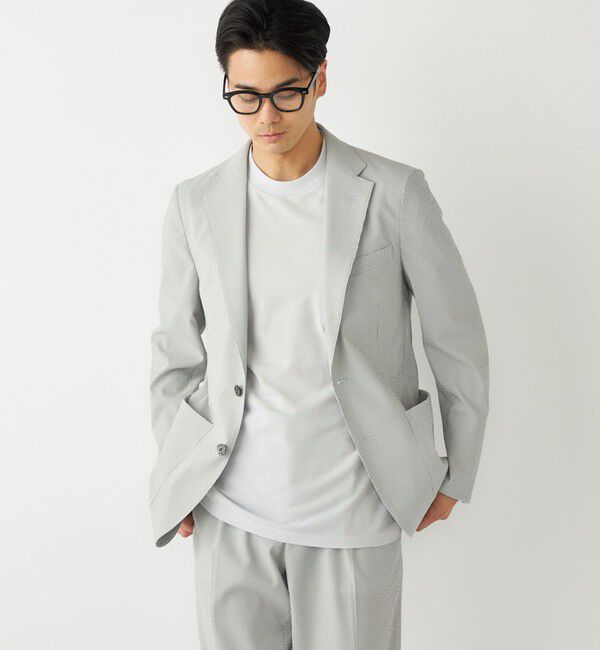 SHIPS Colors 「SHIPS Colors:CLEAR EFFECT(R) サッカージャケット(セットアップ対応可能)」|テーラードジャケット|