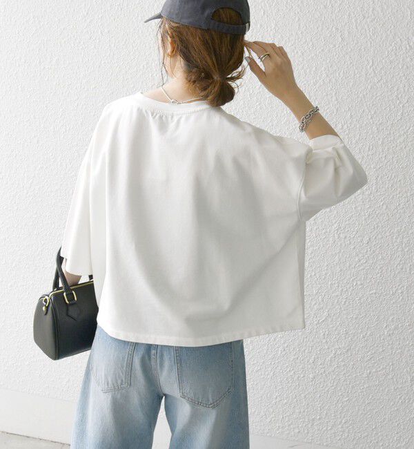 SHIPS any「《一部追加予約》【WEB限定】SHIPS any:〈洗濯機可能〉インレイ ハーフスリーブ ショートTEE」|Tシャツ・カットソー|