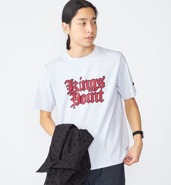 SHIPS「【SHIPS別注】KINGS POINT: ロゴ プリント 半袖 Tシャツ」|Tシャツ・カットソー|グレー