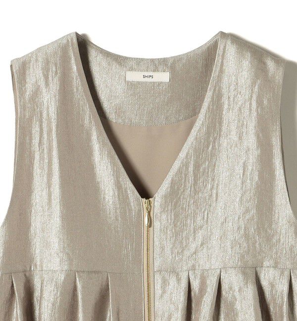 SHIPS for women「〈手洗い可能〉サテン タック バルーン ジレ」|ベスト・ジレ|