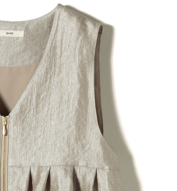 SHIPS for women「〈手洗い可能〉サテン タック バルーン ジレ」|ベスト・ジレ|