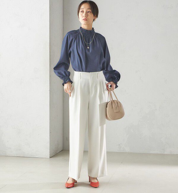 SHIPS for women「〈手洗い可能〉シャーク ツイード タック パンツ」|その他|