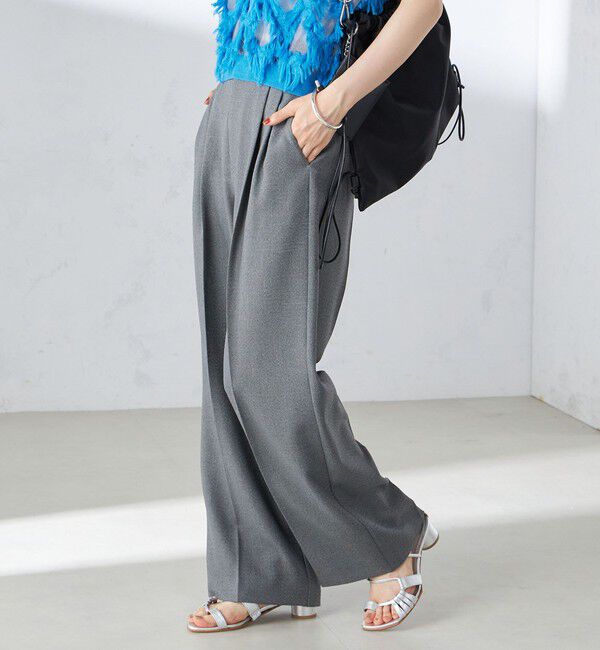 SHIPS for women「〈手洗い可能〉シャーク ツイード タック パンツ」|その他|