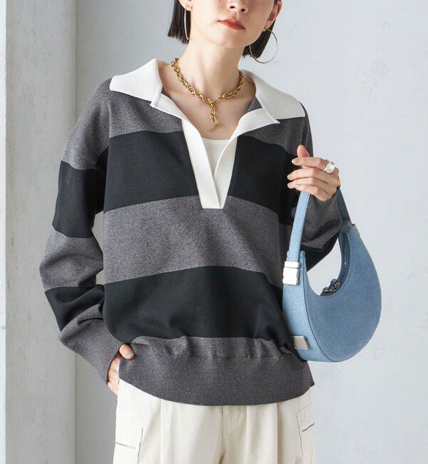 SHIPS for women「【SHIPS別注】WRAPINKNOT:ラガー ニット」|ニット・セーター|ブラック