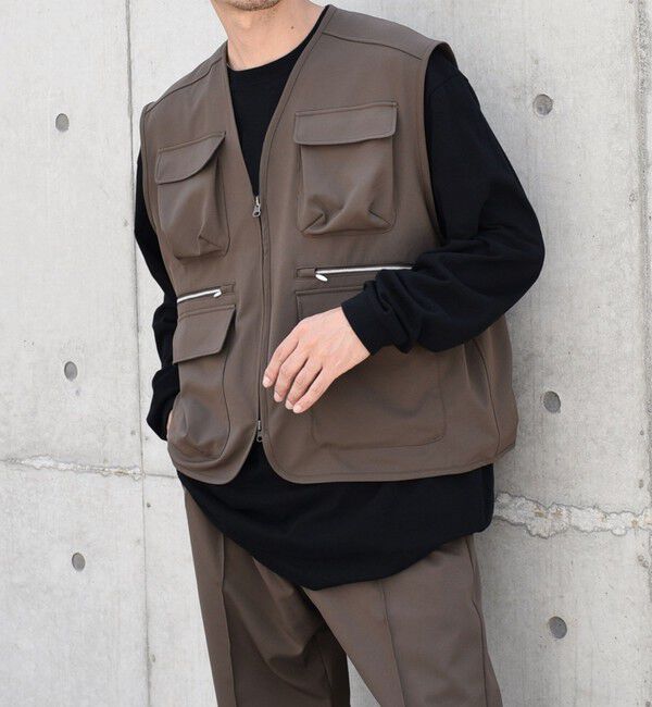 SHIPS any「SHIPS any: 〈洗濯機可能〉ストレッチ ナイロン マルチポケット ベスト (セットアップ対応)◇」|ベスト・ジレ|