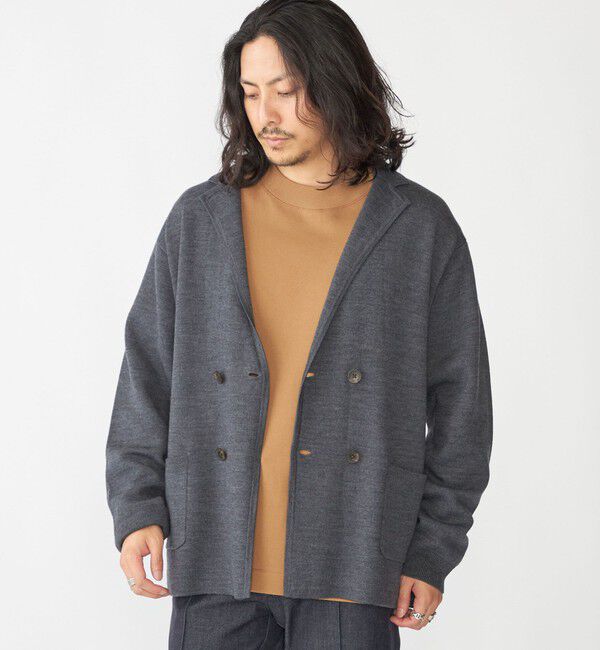 SHIPS「SHIPS: ダブル ニット ジャケット」|その他|ダークグレー