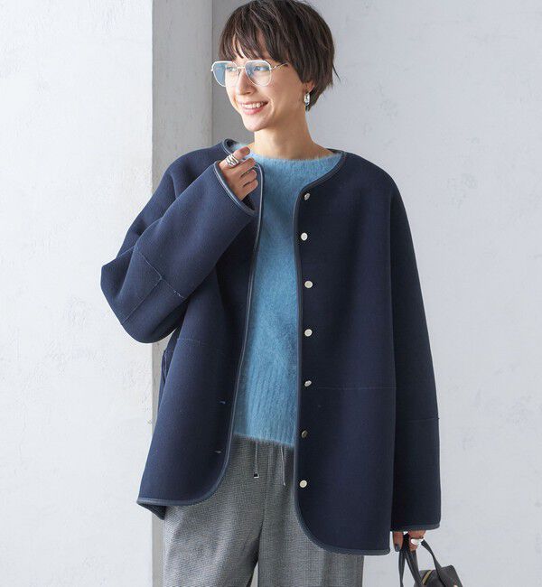 SHIPS for women「〈手洗い可能〉リバーシブル ボア &times; フリース ブルゾン」|ブルゾン・スタジャン|