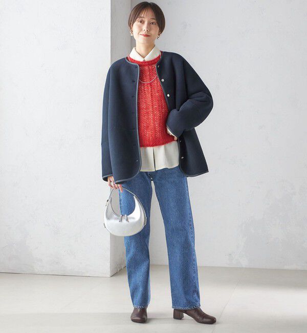 SHIPS for women「〈手洗い可能〉リバーシブル ボア &times; フリース ブルゾン」|ブルゾン・スタジャン|