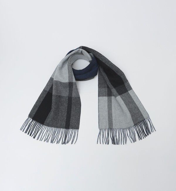 SHIPS「SHIPS: チェック カシミヤ ダブルフェイス マフラー」|ストール|
