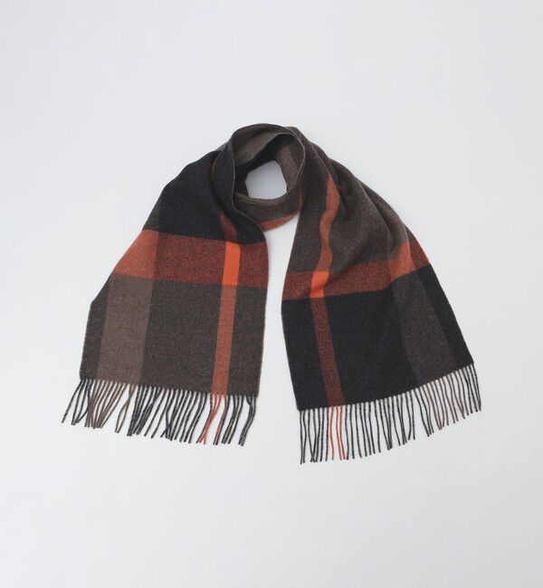 SHIPS「SHIPS: チェック カシミヤ ダブルフェイス マフラー」|ストール|