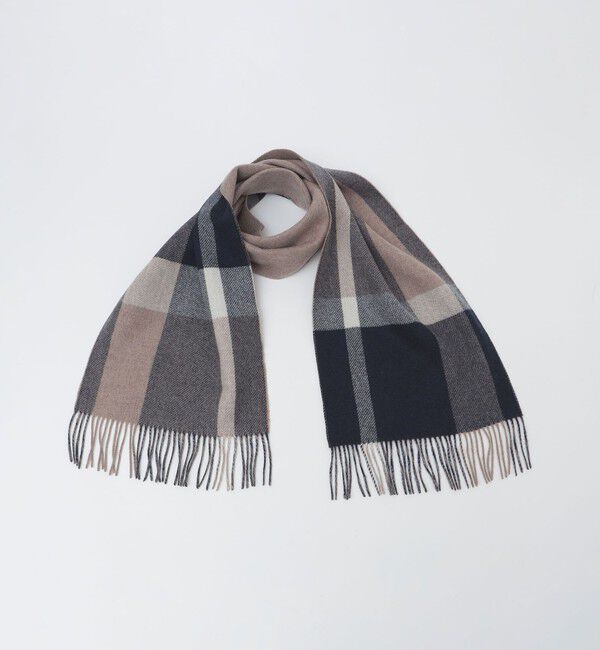 SHIPS「SHIPS: チェック カシミヤ ダブルフェイス マフラー」|ストール|