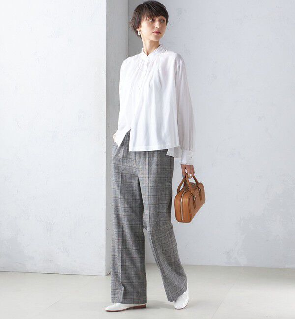 SHIPS for women「〈手洗い可能〉フリル ネック フロント ギャザー ブラウス」|シャツ・ブラウス|