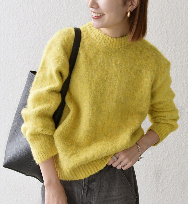 SHIPS any「SHIPS any:〈手洗い可能〉シャギー クルーネック ニット プルオーバー」|ニット・セーター|イエロー