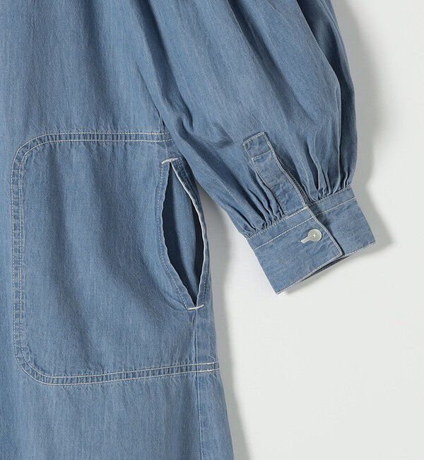 SHIPS any「SHIPS any: ライトオンス デニム オープンカラー テントライン ワンピース」|ワンピース|