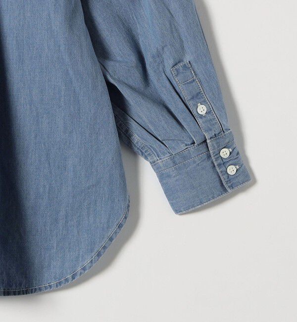 SHIPS any「SHIPS any:〈洗濯機可能〉デニム シーム バンドカラー シャツ ブラウス」|シャツ・ブラウス|