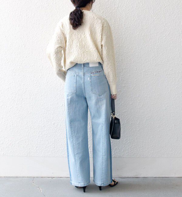 SHIPS any「SHIPS any:〈洗濯機可能〉サイドライン ストレート ワイド デニム パンツ［SHIPS any DENIM］」|デニム|