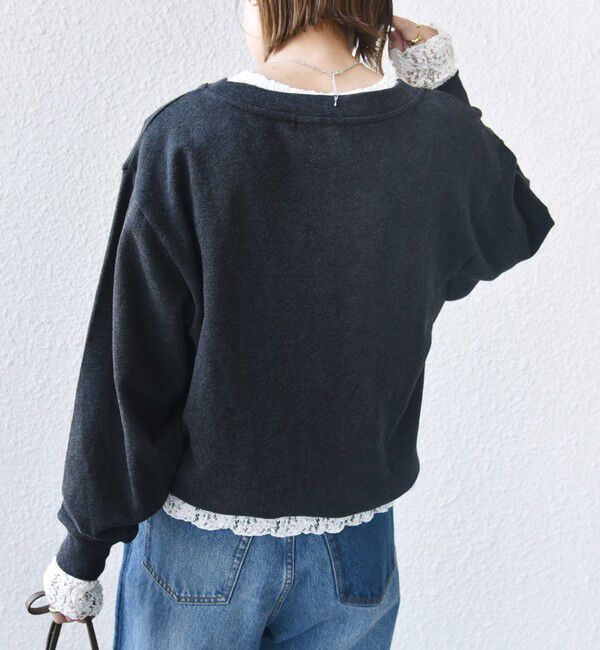 SHIPS for women「〈手洗い可能〉ラッセル レース クルーネック カットソー」|Tシャツ・カットソー|