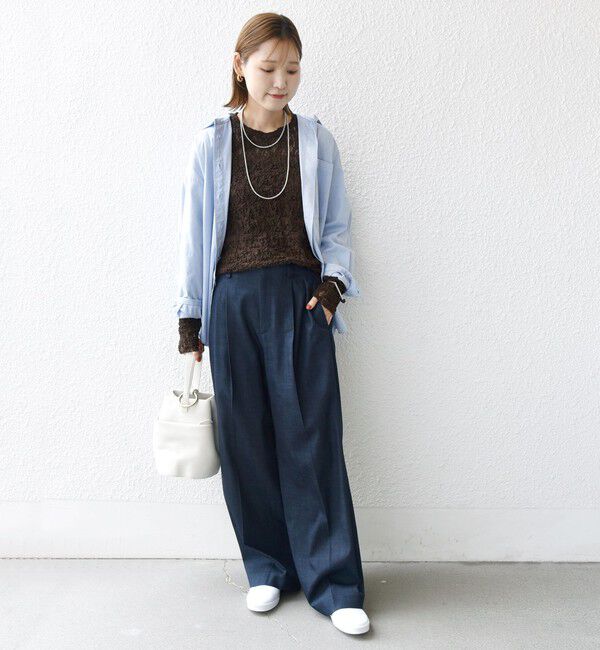 SHIPS for women「〈手洗い可能〉ラッセル レース クルーネック カットソー」|Tシャツ・カットソー|