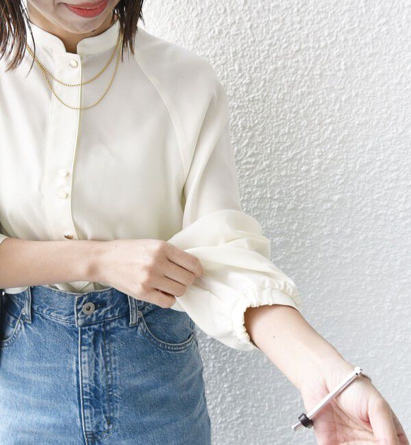 SHIPS for women「〈手洗い可能〉メタル ボタン シャンブレー ブラウス」|シャツ・ブラウス|