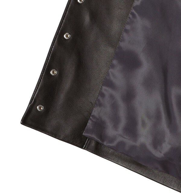 SHIPS for women「SHEEP レザー ノーカラー ブルゾン」|ノーカラージャケット|