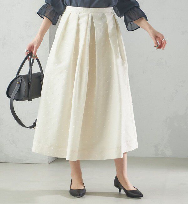SHIPS for women「〈手洗い可能〉オーガンジー ドット 刺繍 フレア スカート」|スカート|