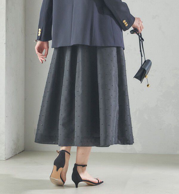 SHIPS for women「〈手洗い可能〉オーガンジー ドット 刺繍 フレア スカート」|スカート|