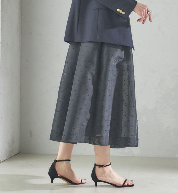 SHIPS for women「〈手洗い可能〉オーガンジー ドット 刺繍 フレア スカート」|スカート|