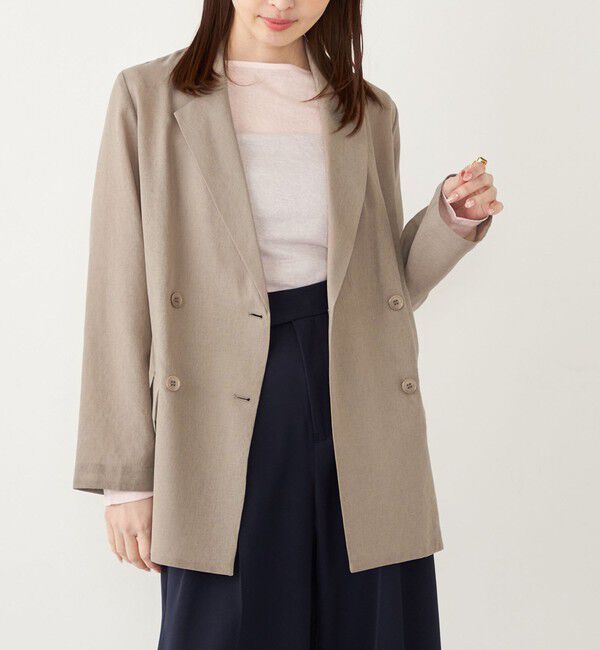 SHIPS Colors 「《一部追加予約》SHIPS Colors:〈手洗い可能〉シアー リネンライク ダブルジャケット◆」|テーラードジャケット|